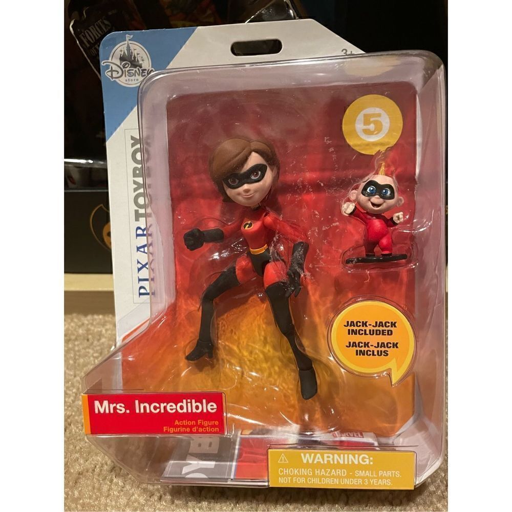 NEW Disney Store Pixar Toybox Mrs. Incredible with Jack-Jack Speedy Shipping